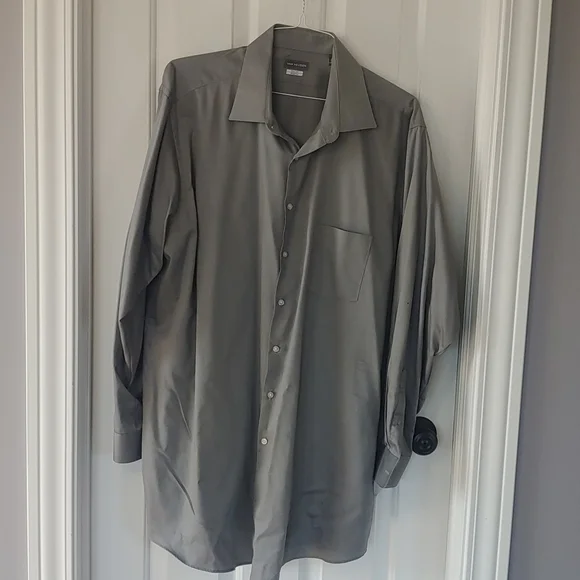 Van Heusen | Shirts | Van Heusen Tall Fit Silver Dress Shirt | Poshmark